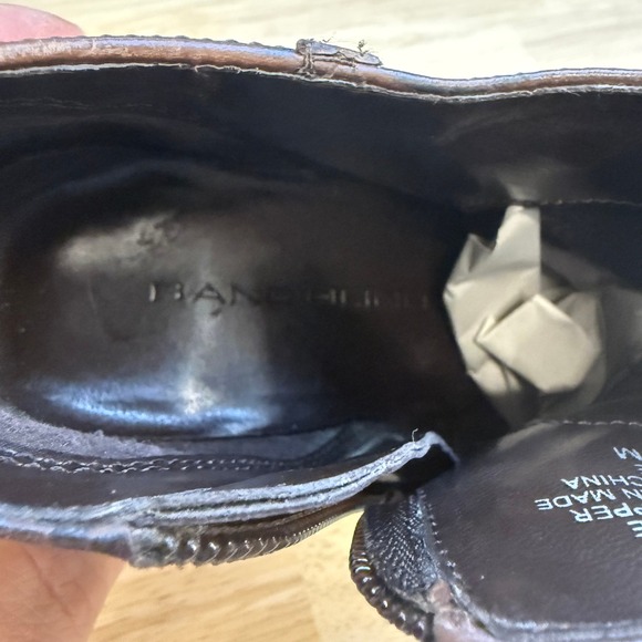 Bandolino B-Urbane Brown Leather Square Toe Block Heel Ankle Boots Womens 7M - Picture 4 of 7